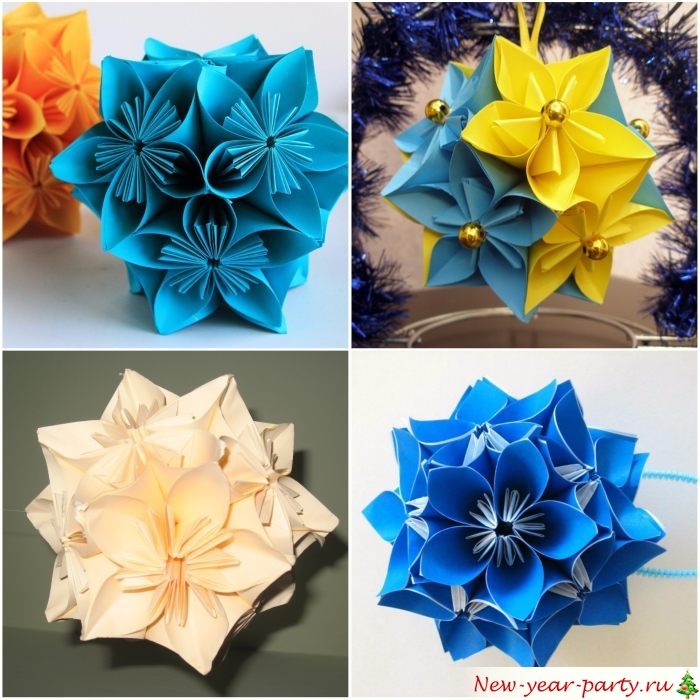 Kusudama napravljena od cvijeća